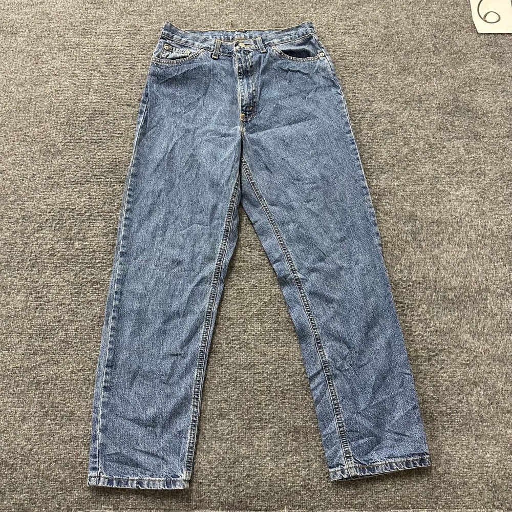 L.L. Bean Jeans Womens Size 10 Petite Blue Relaxed Fit Straight Leg Denim Pants